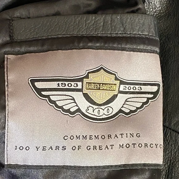 Authentic Harley Davidson Women’s Leather 100th Anniversary leather Jacket Small - Picture 8 of 9